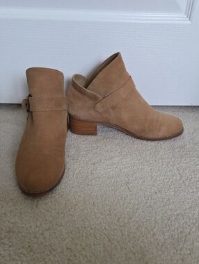 Stuart Weitzman Tan Suede Ankle Booties